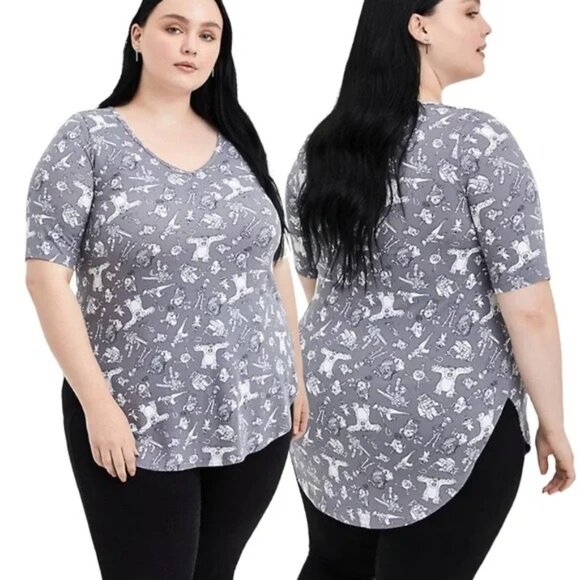 torrid Tops - Torrid Favorite Tunic Super Soft Disney Pixar Character Short Sleeve, Size 2